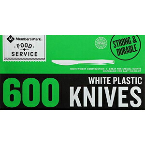 メンバーズマークの商品 プラスチックナイフ ヘビーウェイト ホワイト (600カラット) - 【まとめ買い】 Product of Member Mark Plastic Knives, Heavyweight, White (600 ct.) - [Bulk Savings]