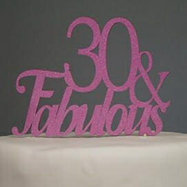 All About 詳細 ピンク 30-&-ファビュラス ケーキ トッパー All About Details Pink 30-&-fabulous Cake Topper画像