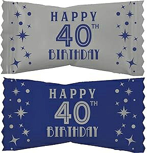 Party Sweets By Hospitality Mints 40th Birthday Buttermints, 7-Ounce Bags (Pack of 6)