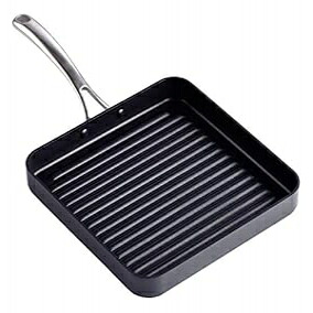 Cooks 標準硬質陽極酸化ノンスティック角型グリルパン、11 x 11 インチ、ブラック Cooks Standard Hard Anodized Nonstick Square Grill Pan, 11 x 11-Inch, Black