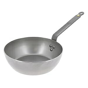 De Buyer MINERAL B Carbon Steel Country Fry Pan - 9.5” Diameter, 6.5” Cooking Surface - Ideal for Sauteing, Simmering, Deep Frying \u0026 Stir Frying - PFAS, PFOA \u0026 PFOS Free - Made インチ France