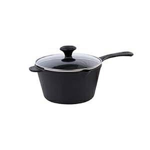 年寄りの 牟礼 2 ２５セント貨 蓋付き添い人出どころ食麺麭 黒いこと Old Mountain 2-Qt. Sauce Pan with Lid, Black 鍋-片手鍋-キッチン用品・食器・調理器具