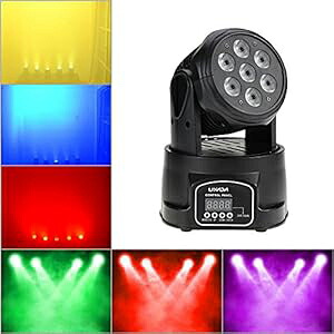 Lixada ムービングヘッドライト 7x10W ムービングヘッド 4 In 1 RGBW プロフェッショナル 9/14 チャンネル DMX-512 DJ ライト 100W AC 100-240V サウンドアクティブ KTV クラブバーパーティーディスコ DJ ショーバンド用 Lixada Moving Head Light｜Glomarket