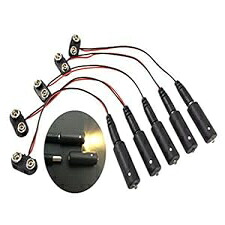 5パック、ウォームホワイトLED 9ボルト電池式マイクロエフェクトライト、風景小道具やモデル用 LED Lighting 5 Pack, Warm White Led 9 Volt Battery Operated Micro Effects Light for Scenery Props and Models