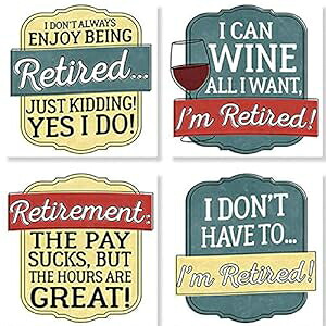カーソン退職ユーモア スクエアハウス コースターセット Carson Retirement Humor Square House Coaster Set