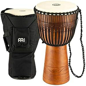 Meinl Percussion ADJ2-L+BAG アフリカン スタイル ロープ チューニング 12 インチ ウッド ジャンベ バッグ付き ブラウン Meinl Percussion ADJ2-L+BAG African Style Rope Tuned 12-Inch Wood Djembe with Bag, Brown