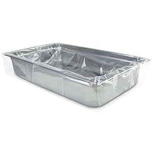 PanSaver Hotel Clear Pan Liners for Easy Clean Up - Disposable Buffet Pan Liners, Ovenable up to 400F (Full Shallow/Medium Pan Liner - 12 x 32 IN)