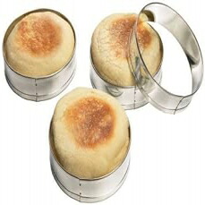 Muffin Pans English Muffin Rings Crumpet Biscuit Cookie Egg Molds Tinplated New Box Set of 4