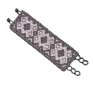 マヤ ジオメトリー ビーズ ブレスレット - ラベンダー ディアマンテス Fair Trade Gypsy Maya Geometry Beaded Bracelet - Lavender Diamantes