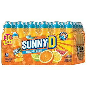 FCV SunnyD Tangy Original Orange Flavored Citrus Punch 100% Vitamin C Fortified Drink in Sport Cap Bottle - 30 Pack (11.3 oz)