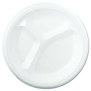 Genpak 83900 フォーム食器、プレート、3 コンプ、直径 8 7/8 インチ、ホワイト、125 個パック (4 個のケース) Genpak 83900 Foam Dinnerware, Plate, 3-Comp, 8 7/8\