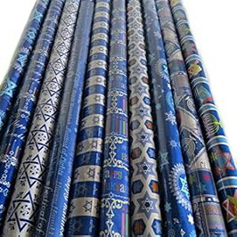 6渦巻形かぞえ上げるのハヌカギフトラップ、盛りだくさんなひな型 - 3002乗フート。 International Greeting 6 Roll-Count Hanukkah Gift Wrap インチ Assorted Designs - 300 Square feet.