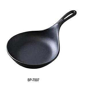 Yanco BP-7007 黒いことパール 7in メラミン食麺麭、手持ち部分付き添い人長さ12.5in、高さ2.75in つや消し完成 (12個容器に並べる) Yanco BP-7007 Black Pearl 7\" Melamine Pan, 12.5\"" Length with Handle, 2.75\"" Height with Matting Finish (P"