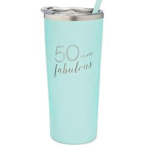 SassyCups 50 周年記念タンブラー | 素晴らしい50年 | 22オンス ミント刻印ステンレススチール断熱タンブラー 蓋とストロー付き | 50 歳の誕生日トラベルマグ | 50歳になる女性 SassyCups 50th Birthday Tumbler | 50 Years Fabulous | 22 Oun