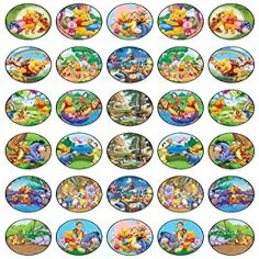 30 x 食用カップケーキトッパー、くまのプーさんをテーマにした食用ケーキデコレーションコレクション ウエハースシートでノーカット食用 Natural Behaviour 30 x Edible Cupcake Toppers Themed of Winnie_The_Pooh Collection of Edible Cake Decoration画像