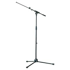 K&M K・・nig & Meyer 21075.500.55 Tripod Microphone Stand - Adjustable Telescoping 1-Piece Boom Arm - Professional Grade - Heavy Duty with Folding Leg Base - German Made - Black