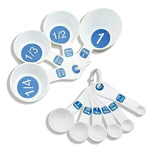 MaxiAids EZ Large Print Measuring Cup and Spoon 11-pc Set