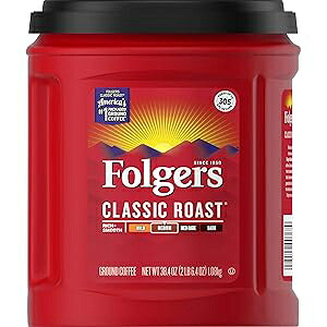 Folgers Classic Roast Medium Roast Ground Coffee, 38.4 Ounces (Pack fo 1)