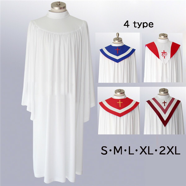 楽天市場】聖歌隊 服装 キリストの洗礼 セレモニー ローブ ガウン 白
