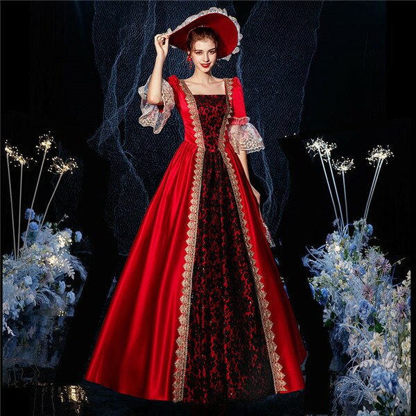 楽天市場 期間限定 マスクプレゼント中 プリンセス シェイクスピア ロココ調 ゴシック 18世紀貴族風 宮廷 お姫様ドレス バケーションドレス 3 4スリーブ ドレス パーティーコスチューム 仮面舞踏会 パーティードレス通販 Glorypark