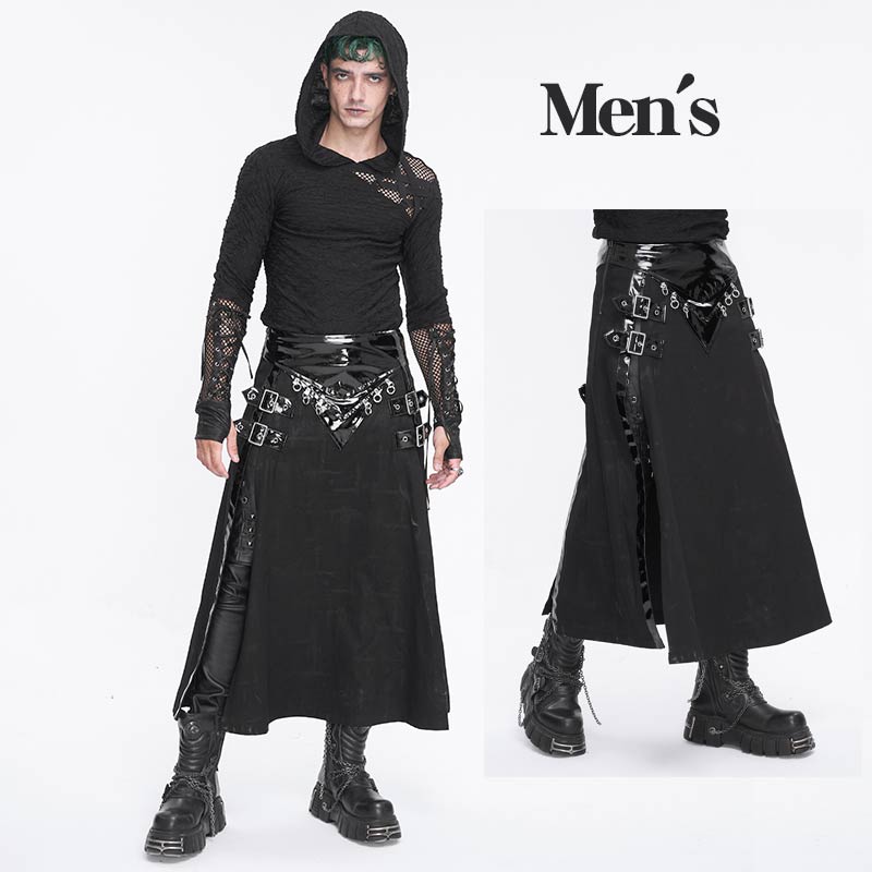 スカート メンズ ロング  Rock メンズ スチーム時代 18世 パンク ゴシック風 ダーク rock ヘヴィメタル 大きいサイズ S~4XL