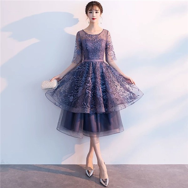 Subara Shii 披露宴ドレス 紫 大きいサイズ 袖あり 大きいサイズドレス ドレス Misrtalateen Com