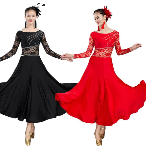 社交ダンス衣装 ラテン ダンス 衣装 社交ダンス モダンドレス 練習着 ロングドレス ワンピース ダンスウエア ダンス用 チャチャ イベント衣装 競技用大きい裾 レディースダンス衣装 ステージ衣装 ワルツ Expicare Com