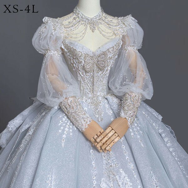 ウェディングドレス　結婚式　ドレス　ロングワンピース　華やか 白 ウエディングドレス ワンピース 白 花嫁 大人 ロングドレス