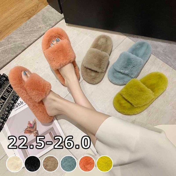 楽天市場 サンダル レディース ファーサンダル 厚底 室内 室外 ベランダ もこもこ ふわふわ スリッパ ルームシューズ つっかけ ミュール おしゃれ かわいい 歩きやすい 履きやすい フェイクファー 可愛い ふわもこ ベージュ ブラック ブラウン ブルー オレンジ グリーン