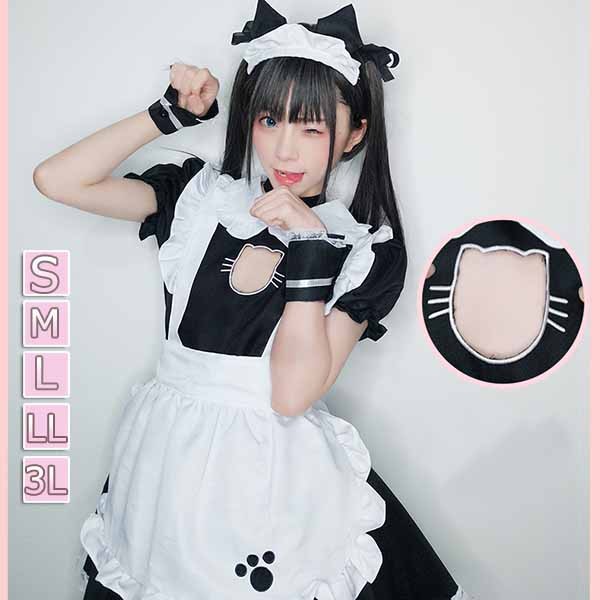 メイド服 可愛い コスプレ衣装 メイド カチューシャ エプロン 大人 セクシー コスチューム ハロウィン コスプレ ウェイトレス コス ワンピース 女性 仮装 衣装 ゴスロリ 学園祭 文化祭 定番 オススメ イベント ご予約品