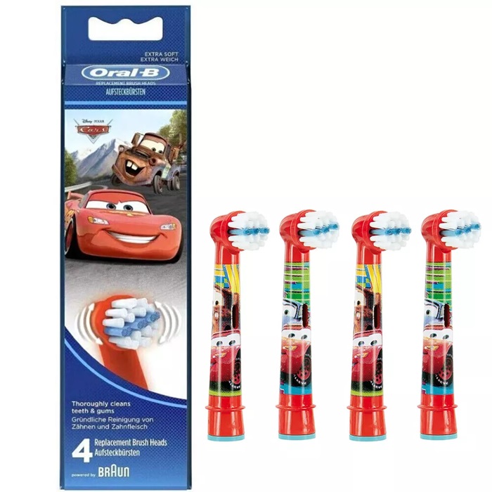 純正品 ブラウン オーラルb 替えブラシ カーズ cars キッズ 4本 やわらかめ すみずみクリーンキッズ オーラルビー 柔らかめ 電動 替ブラシ 子供 子供用 EB10 子供用 正規品 並行輸入品 braun 送料無料画像