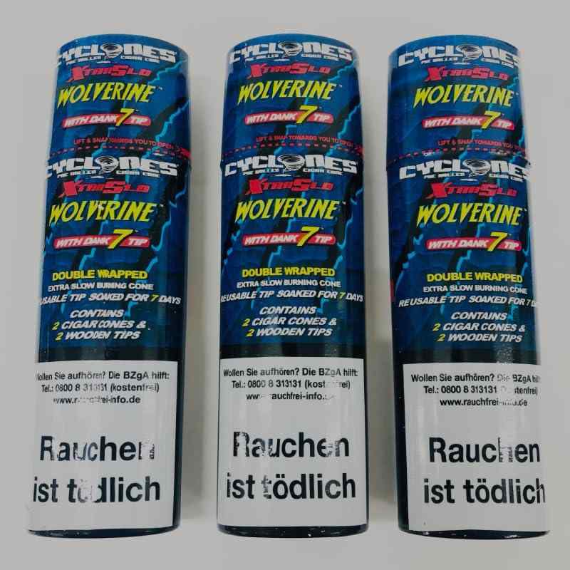 【3個セット】2本入り×3パック "Cyclones" XtraSlo Pre-Rolled Blunts-"サイクロン" プレロール ブランツ/ブラント(Wolverine-ウルヴァリン)画像