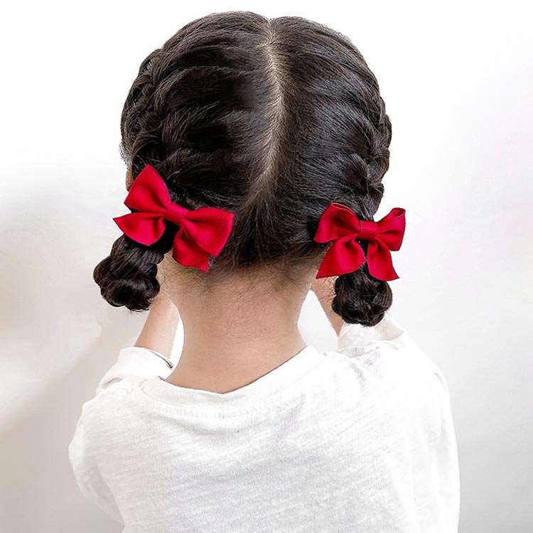送料無料 リボンピン 子供 髪留め かわいい キッズ ヘアクリップ ヘアアクセサリー 髪飾り ヘアピン 誕生日 4個セット ヘアアクセ