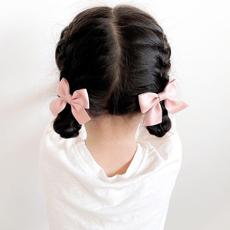送料無料 リボンピン 子供 髪留め かわいい キッズ ヘアクリップ ヘアアクセサリー 髪飾り ヘアピン 誕生日 4個セット ヘアアクセ