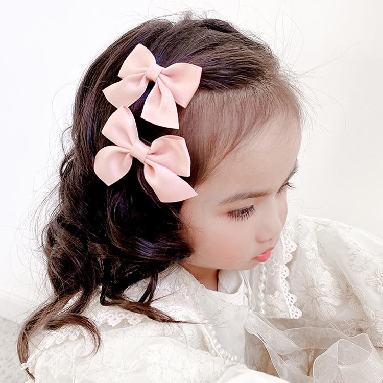 送料無料 リボンピン 子供 髪留め かわいい キッズ ヘアクリップ ヘアアクセサリー 髪飾り ヘアピン 誕生日 4個セット ヘアアクセ