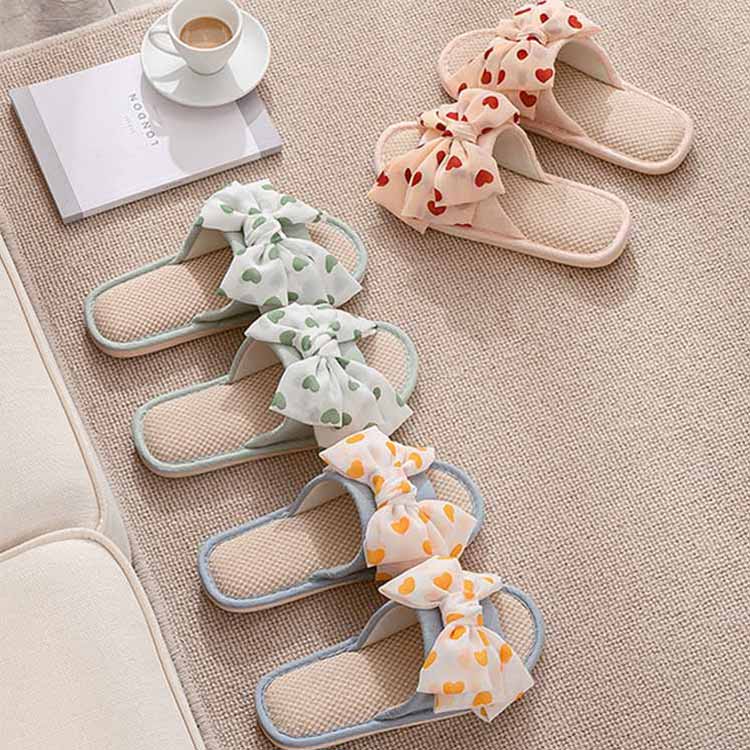 送料無料 スリッパ レディース ルームシューズ リボン サンダル ビーチサンダル 亜麻 リネン 春夏 美脚スリッパ 快適 室内履き 外履き 蝶結び フラットソール かわいい 婦人 女性 おしゃれ 綿麻 通気 滑り止め 部屋用 来客用 Marcsdesign Com