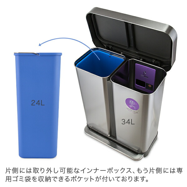 シンプルヒューマン Simplehuman ゴミ箱 ステンレス 1年保証 58l ごみ箱 分別 おしゃれ ふた付き Cw25 分別レクタンギュラーステップカン Onpointchiro Com