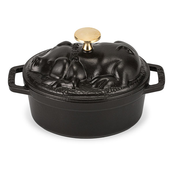 staub ストウブ 「 ピギー ココット ブラック 17cm 」 両手 鋳物