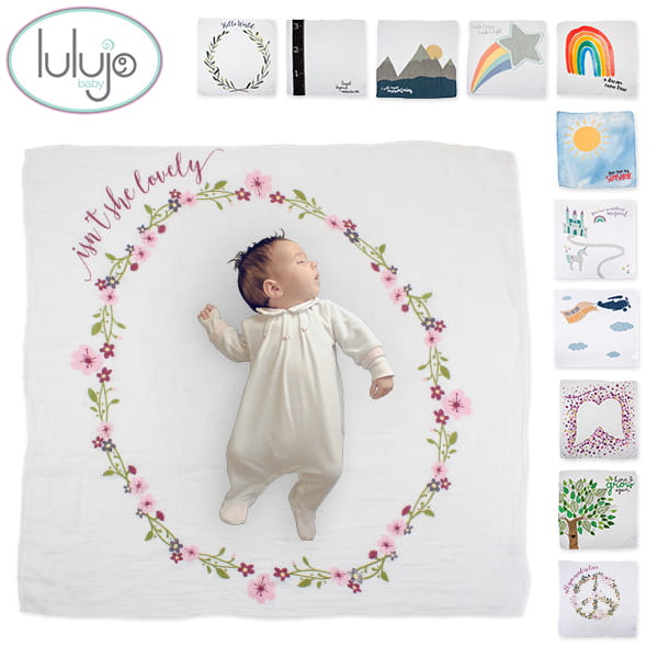ルルジョ 倉庫 Lulujo おくるみ ベビー マイルストーンカードセット デラックス Baby's ブランケット Year 月齢カード 出産 First 寝相アート 冬バーゲン