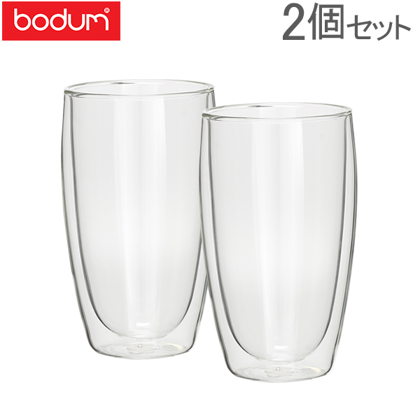 Bodum ボダム パヴィーナ ダブルウォールグラス 2個セット 0.45L Pavina 4560-10US Double Wall Thermo Tall Drink Glass set of 2 クリア 北欧 5%還元 あす楽