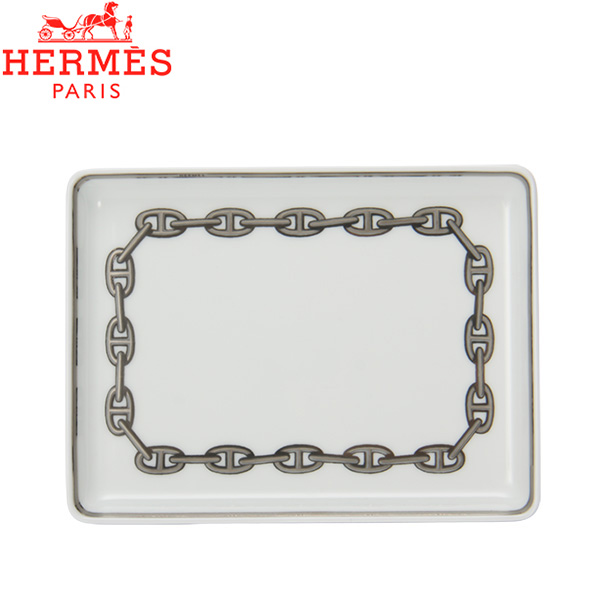 【楽天市場】Hermes （エルメス） シェーヌダンクル プラチナ Chaine d'ancre Platine スシプレート 皿 プラチナ （錨のチェーン/鎖柄） 004189P