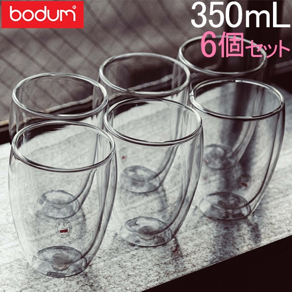ボダム グラス ダブルウォールグラス パヴィーナ 6個セット 350mL タンブラー 保温 保冷 クリア 4559-10-12US bodum Double Wall Glass Pavina Gift Set （SET of 6） Medium, 0/35L, 12oz ビール 5%還元 あす楽