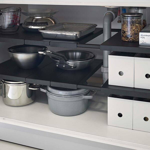 伸縮シンク下ラック 2段 D40 Tower タワー 山崎実業 シンク下 収納 キッチン 棚 ラック キッチン収納 おしゃれ シンプル 伸縮棚 洗面台 Rvcconst Com