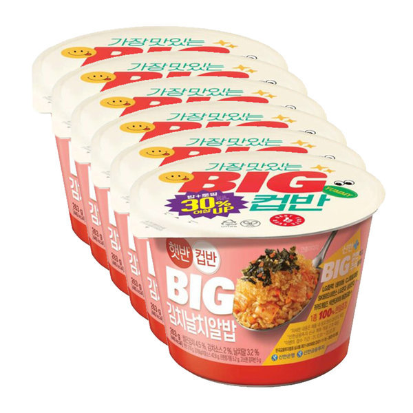 CJ第一製糖 ヘバン コップバン BIG キムチトビコ入りご飯 263g x 6個画像