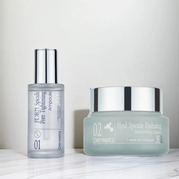Dermela（ダーメラ）素はだ世話をする2種仕掛ける PDRNスピキュルアンプル 50ml + ヒアルスピキュル保湿皮膚軟化剤 85ml (差しあげる品なくなり次第次第に、差しあげる為し終わる)