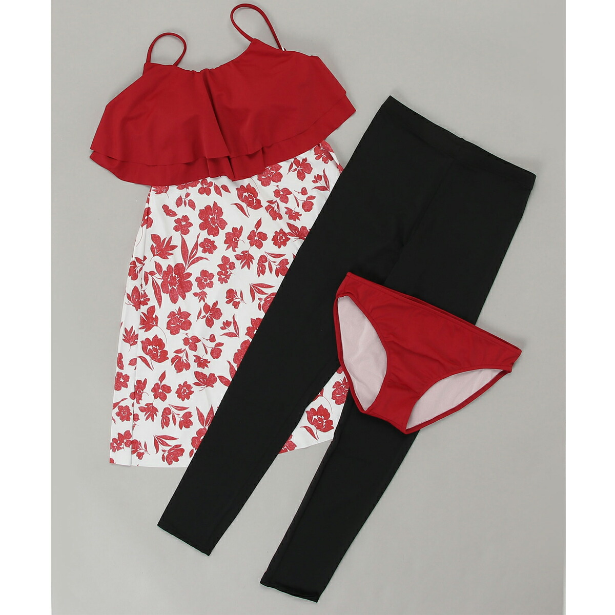 Merci Rue バイカラーワンピース パンツ レギンス 3点セット 水着 レディース Corcoranglass Com