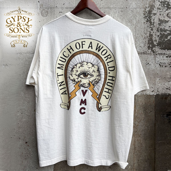 2026SS GYPSY&SONS ジプシーアンドサンズ VMC RODEO TEE プリント グラフィックTシャツ GS2549951 オフホワイト チャコール トップス 半袖Tシャツ コットン100% アメカジ ヴィンテージスタイル 経年変化 日本製|GMMSTORE