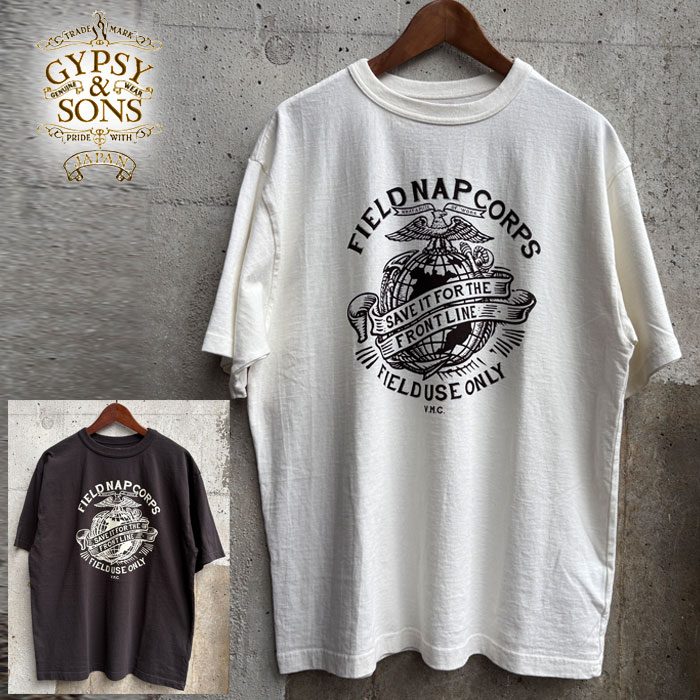 2026SS GYPSY&SONS ジプシーアンドサンズ VMC NAP CORPUS TEE プリント グラフィックTシャツ GS2549952 オフホワイト ブラック トップス 半袖Tシャツ コットン100% アメカジ ヴィンテージスタイル 経年変化 日本製|GMMSTORE