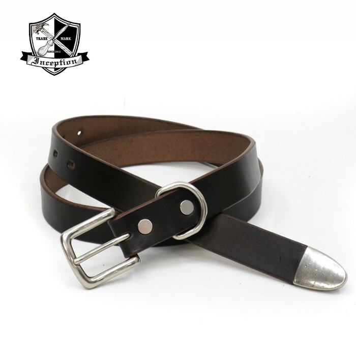 OPUS INCEPTION オーパス インセプション [IPSDB-03]　BENDS HAND DYEING LEATHER 25mm NARROW BELT ナローベルト ウエスタンベルト プンターレ ベンズレザー 牛革 栃木レザー 【BLACK】 日本製画像