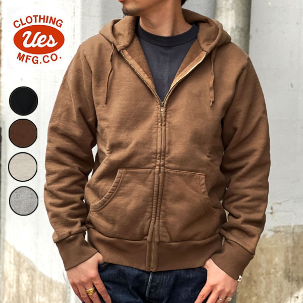 楽天市場】UES ウエス ZIPパーカ [ 72ZP-RF ] 【 ブラック、グレー